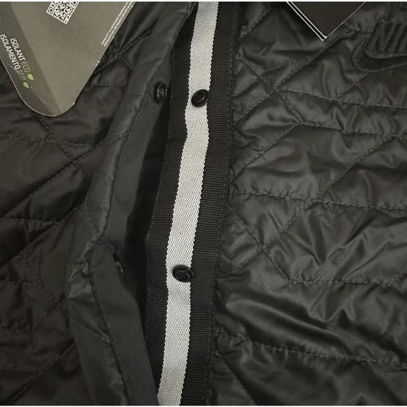 NEW Women's Small NIKE Sportswear Quilted Primaloft Jacket Coat Black 854747-010 - Picture 10 of 12